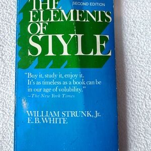 Strunk And White, The Elements Of Style, 2nd Edition Paperback (1972) Book